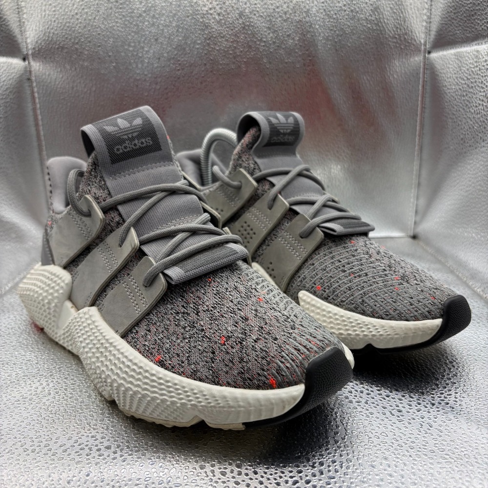 Size 5 Adidas Prophere Gray Solar Red Low Top Lace Up Mens Sneaker‎ Shoes CQ3023